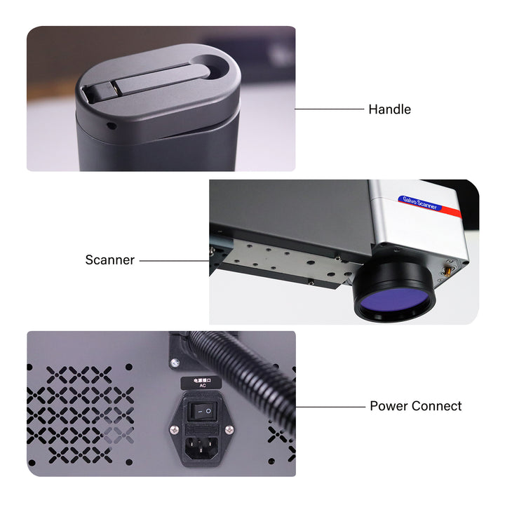 Portable Desktop Laser Marking Machine20W/30W/50W/ With Working Size100/175/200mm